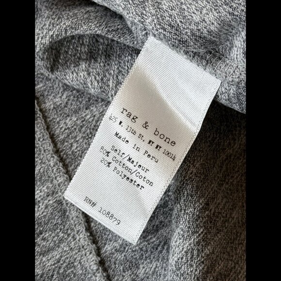Rag & Bone T Shirt Small Mens Gray Heather Short Sleeve Pocket Tee - Picture 7 of 7